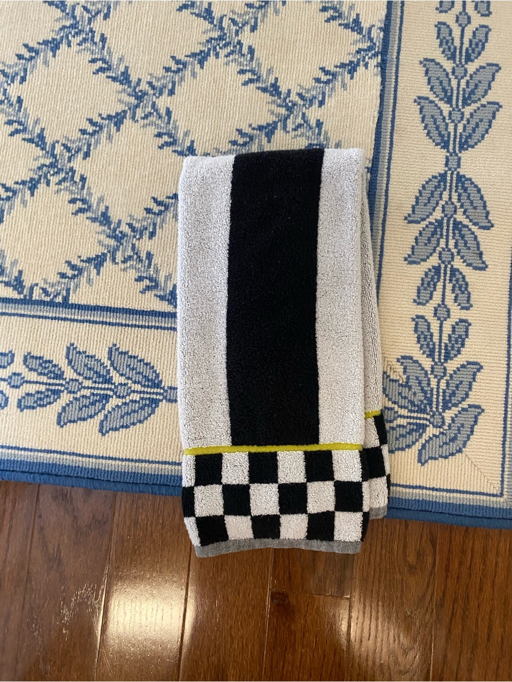 MacKenzie-Childs Black and White Courtly Check Hand Towel